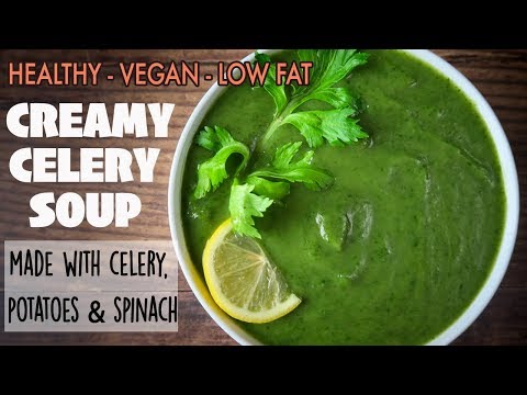 Creamy Celery Soup w/Spinach {Healthy, Vegan, Low-Fat}
