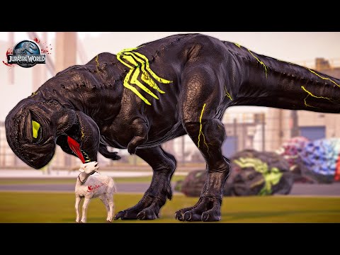 Epic Black Venom Carnage VS Spiderman Dinosaurs & Ceratosaurus Fighting in Jurassic World Evolution