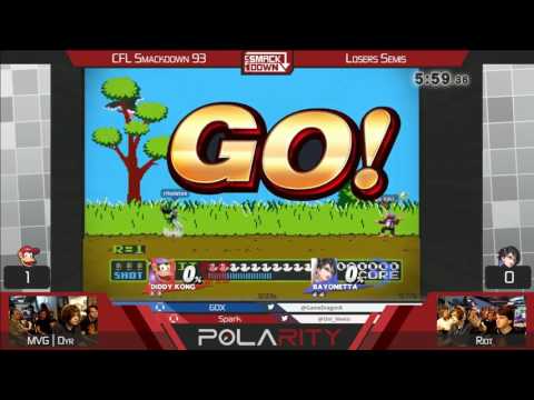 CFL Smackdown 93 WIiU - MVG Dyr (Diddy Kong) vs Riot (Bayonetta) - Losers Finals