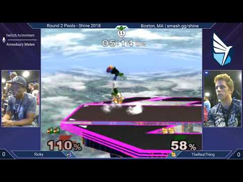 Shine 2018 SSBM - TheRealThing (Falco) vs. Ricky (Fox) - Melee R2 Pools