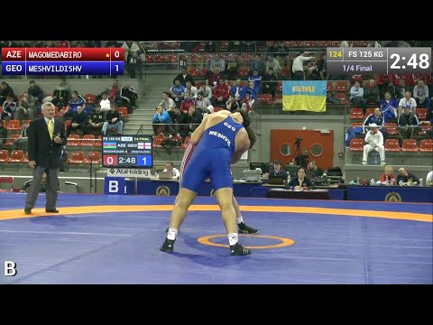 1/4 Final FS - 125 kg: Ali MAGOMEDABIROV (AZE) vs. Giorgi MESHVILDISHVILI (GEO)