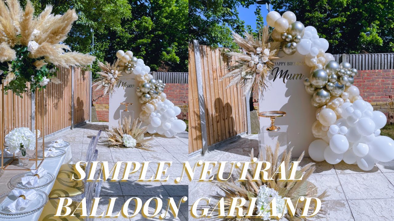 How to- WHITE, BIEGE, GOLD BALLOON GARLAND.