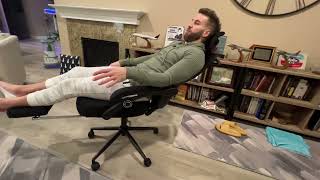 Ergonomic Office Chair with Footrest - Adjustable Lumbar Support & Headrest, 90-160° Reclining Mesh