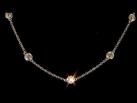 18k Yellow Gold 3.2ct (TDW) Diamond By Yards Necklace