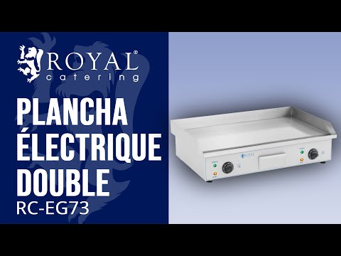 Vidéo - Plancha électrique double - 73 cm - Royal Catering - Lisse - 2 x 2200 W