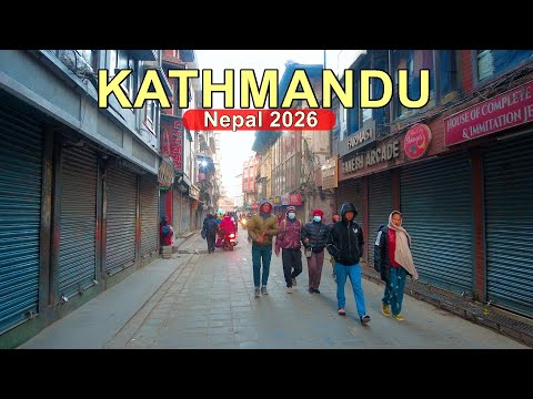 Winter Saturday Morning Life in Nepal 🇳🇵 2082 - 4K Walking Through Heart of Capital City of Nepal🇳🇵