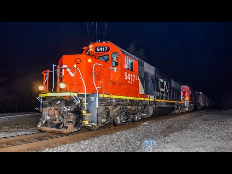 Amazing K3LA Horn! CN SD60 5417 leads CN M348 at Track Speed SB Through Plainfield, IL! 1/16/20