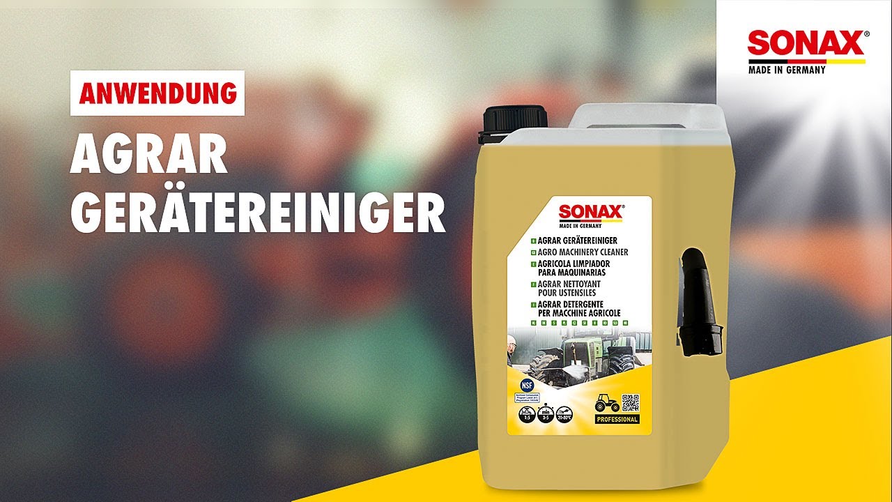 Video: Sonax Agrar Gerätereiniger 5l Video: Sonax Agrar Gerätereiniger 5l