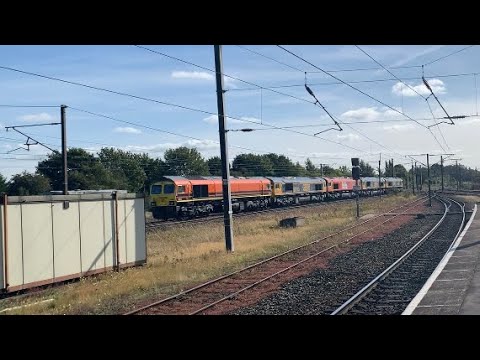 66705+66712+66783+66713+66623 passes Darlington - 0D01 Millerhill S.S. to Doncaster Down Decoy