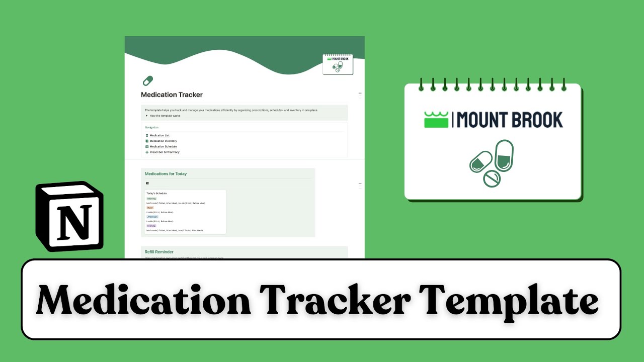 Free Medication Tracker Notion Template & Tutorial | Medication Management All in One Place