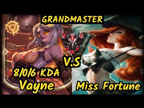 S04 Sedrion (VAYNE) vs MISS FORTUNE - 8/0/6 KDA BOTTOM ADC GAMEPLAY - EUW Ranked GRANDMASTER