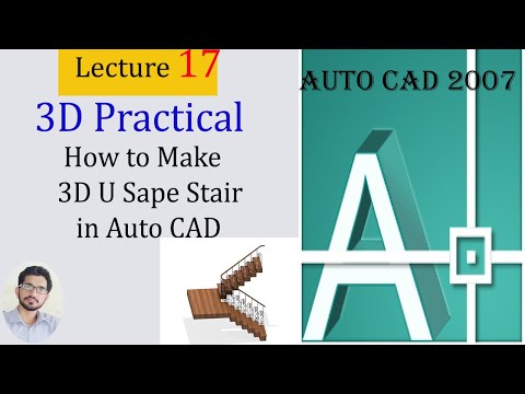 How to make U Shape Stair in Auto CAD urdu/Hindi