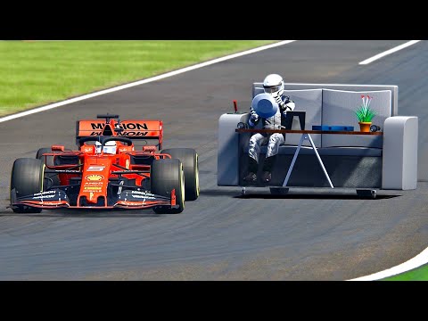 Ferrari F1 2019 vs Sofa Car - Monza EPIC RACE