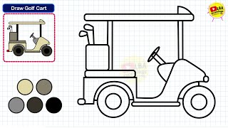 How To Draw Golf Cart | LBA Drawings