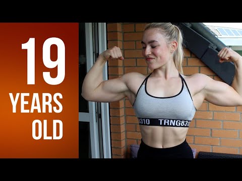 19 years old muscle girl Ronja flexing her biceps