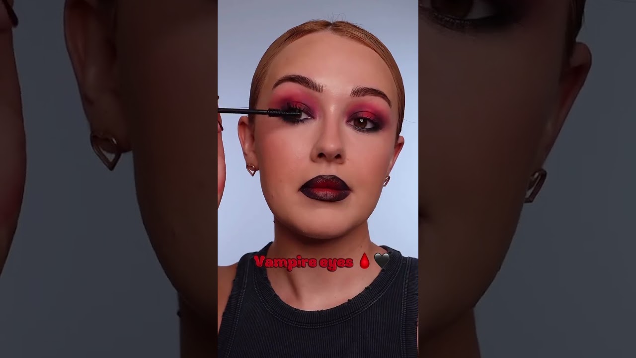 Super Easy Vampire Halloween Makeup for Beginners - Safe Red Vampire Color Contact Lenses 2024