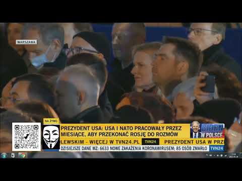 Joe Biden w Polsce.Historyczne przemówienie prezydenta USA w Warszawie..Zamek Królewski -NATO -