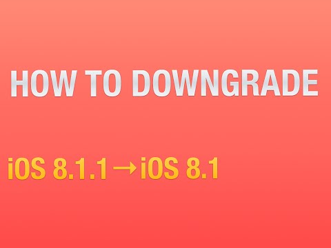HOW TO: Downgrade to iOS 8.1