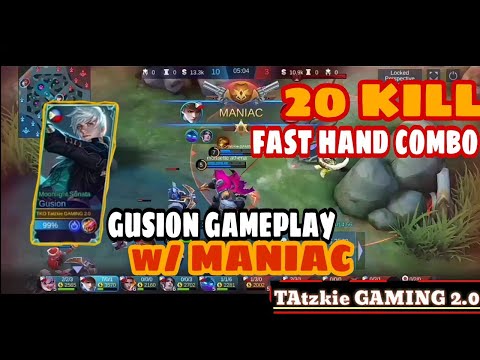 gusion gameplay w/maniac SUPPER FAST HAND insane damage