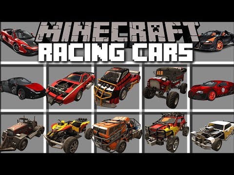 Minecraft RACING CAR MOD / DRIVE AROUND IN SUPER FAST CARS AND SURVIVE!! Minecraft