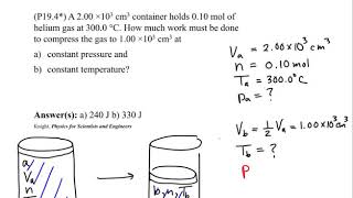 Thermodynamics: Example of finding work done during an isobaric process