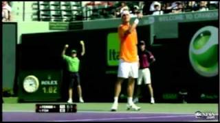 ✖ Tennis star has meltdown, hits ball at crying baby in the stands