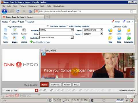 Dotnetnuke DNN Tutorial - How to add a new page to my DotNetNuke website - Video #10