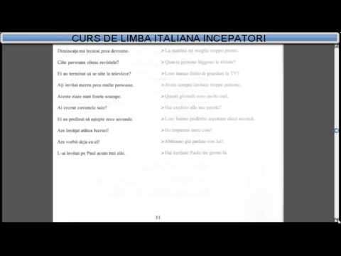 Învață  Italiana Online Curs Incepatori (tema+dictionar) - Lectia 20