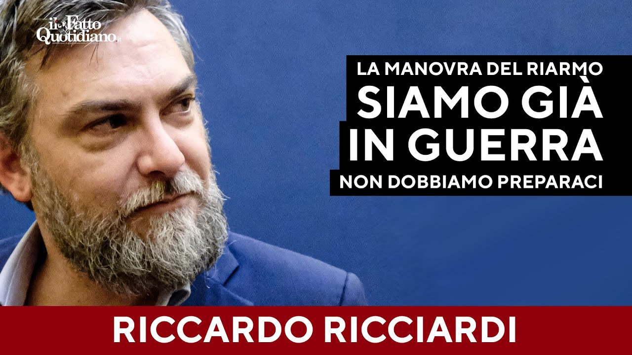 Ricciardi: "Non ci dobbiamo preparare alla guerra. Noi siamo già in guerra"