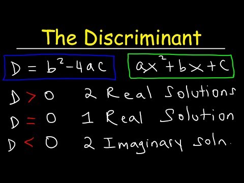 How To Determine The Discriminant of a Quadratic Equation Video