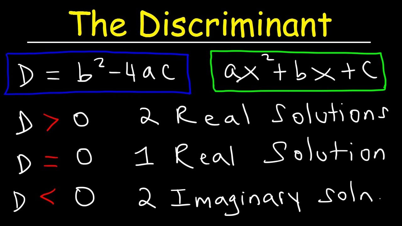 What is the value if the discriminant b2 4ac?