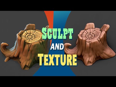 Making off a Stylized Tree Stump - Art Breakdown - Sculpting and Texturing