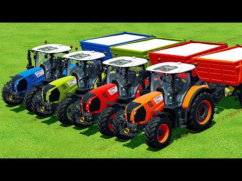 TRANSPORT LIME WITH COLORED CLAAS TRACTORS - Farming Simulator 22