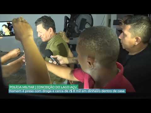 FÁBIO   POLÍCIA MILITAR   HOMEM É PRESO COM DROGA E CERCA DE R$ 8 MIL EM DINHEIRO DENTRO DE CASA