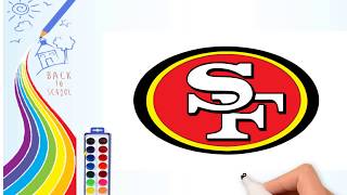 How to Draw -Drawing the San Francisco 49ers logo - Coloring Pages for kids | 2D CARTOON CHANNEL