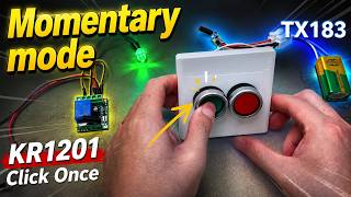 How to Use 433MHz RF Transmitter Module: TX183 Wiring with 2 Push Buttons + 12V Relay Switch KR1201