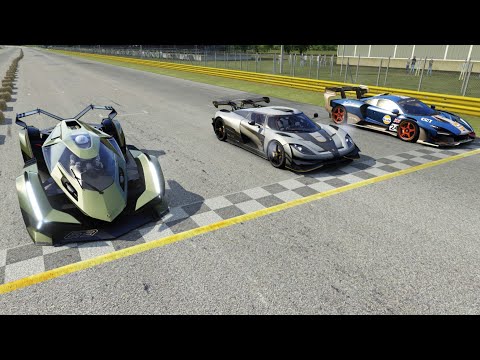 Koenigsegg One:1 GT vs McLaren Senna GTR LM vs Lamborghini V12 Vision GT at Monza Full Course