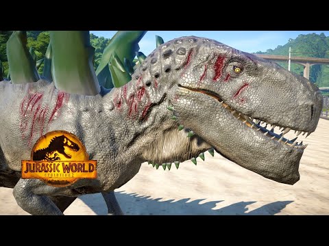 Jurassic World Evolution, T-Rex, Kingkong, Godzilla, Allosaurus VS Indominus Rex