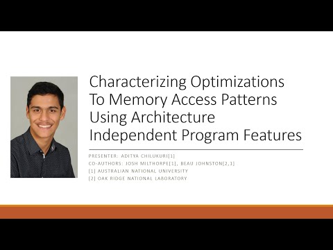 Characterizing optimizations to memory access patterns using architecture-independent prog. features