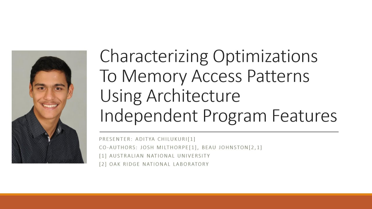 Characterizing optimizations to memory access patterns using architecture-independent prog. features