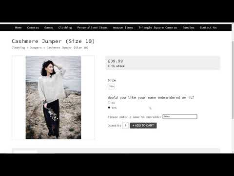 Add conditional options (modifiers) to an item for sale on your E-commerce website.