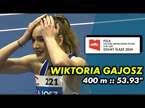 WIKTORIA GAJOSZ złoty medal w biegu na 400m | U20 HMP 2024 #400m
