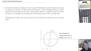 PreCalc Exam 1 Review - Topic 3 - Circles, Lines and Intersections