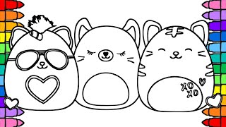 Coloring Squishmallows Coloring Pages | Carmen the Cat, Cordess & Carson
