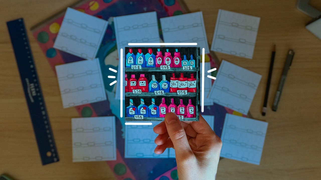 making mini supermarket art