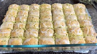 أسرع وأسهل بقلاوة بالفستق بعجينة البف باستري-Puff Pastry Pistachio Baklava