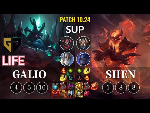 GEN Life Galio vs Shen Sup - KR Patch 10.24