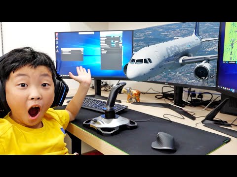 Airplane Game Play with World Trip Pretend Play
