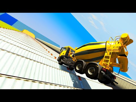 Stair Jumps Down Crashes #15 - BeamNG drive