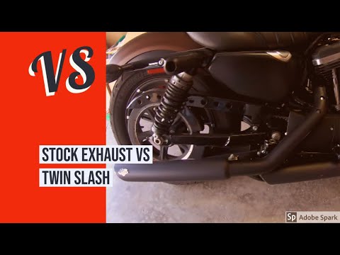 Iron 883 Stock Exhaust vs Vance and Hines Twin Slash